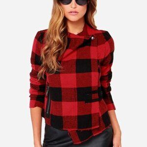 BB Dakota Rosanna Plaid Wool Blend Jacket
